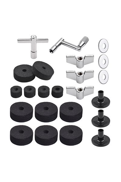 Choice Black 23pcs Cymbal Replacement Accessories Drum Parts With Cymbal Stand Felts Drum Cymbal Felt Pads