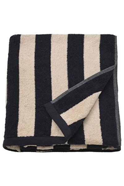 IKEA - SLANHÖSTMAL, банний рушник, чорно-бежевий, 100x150 см
