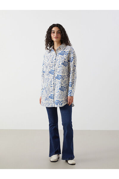 LC Waikiki Cămașă de damă oversize cu model