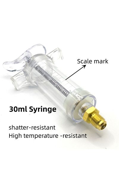 Choice محقن زيت/صبغة A-30ml Auto A/c سعة 1 أونصة مع محول توصيل سريع منخفض الجانب 134a 1/4 تكييف هواء R