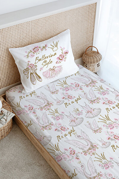 Tuğba Kuğu Tek Kişilik Lastikli Çarşaf Seti - For Baby Serisi - Altın Bale Kıyafetleri