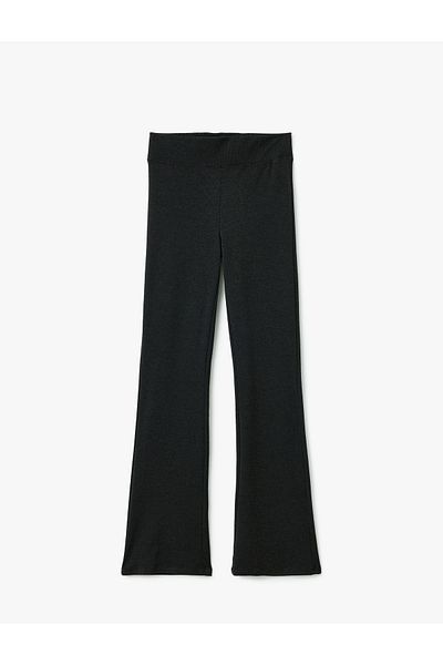 Koton Pantaloni cu jambiere spaniole cu talie elastică în amestec de viscoză