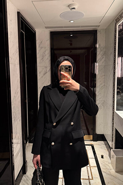 Melike Tatar Μπουφάν ΜΑΥΡΟ Κρέπα 32-2245