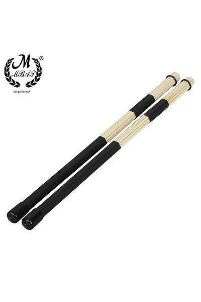 M MBAT Black 1 Pair 40cm High Quality Bamboo Drum Brush Drumsticks Rods Jazz Drum Sticks Brushes Rod
