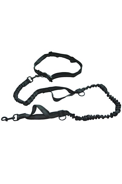 Choice Black Retractable Hands Free Dog Leash For Running Double Handles Elastic Cord Reflective Large Dog