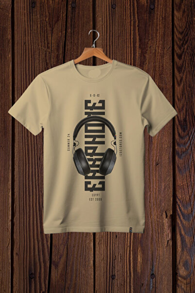 Wish BF تي شيرت كبير الحجم مطبوع عليه سماعة الرأس