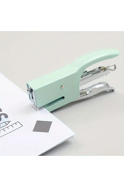 Choice Mint Green A Set Metal Hand-held Stapler No. 10 Office Stapler No Nails Stapleless Stapler