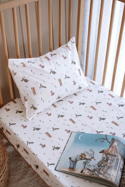 TBA COLLECTION Mother's Side Crib Elastic Sheet Set (55X95) |   Woodland