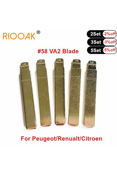 Choice 10pcs Uncut Flip Remote Key Blade #58 VA2 For Citroen C4 Sega Triumph For Peugeot 307 308 407 408...