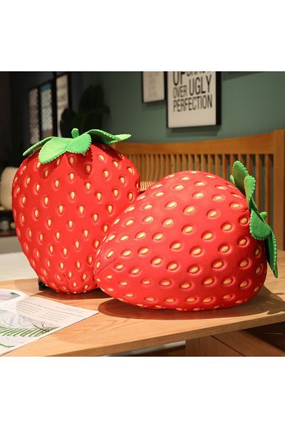 Choice 35cm 35cm Lifelike Strawberry Plush Toy Simulation Strawberry Pillow Soft Filled Fruit Sofa Cushion