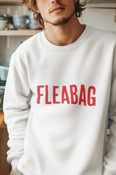 qoeuyl boutique Fleabag Unisex, Φούτερ με τρεις κλωστές 100% βαμβακερό με στάμπα δώρου
