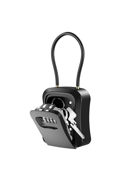 Choice Black Large Key Lock Box For Outside 4-digit Code Security Safe Box With Extra Large Space For House