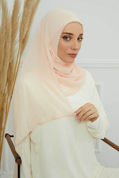 Aisha's Design شال شيفون بتصميم كلاسيكي عملي - بيج، PS-11
