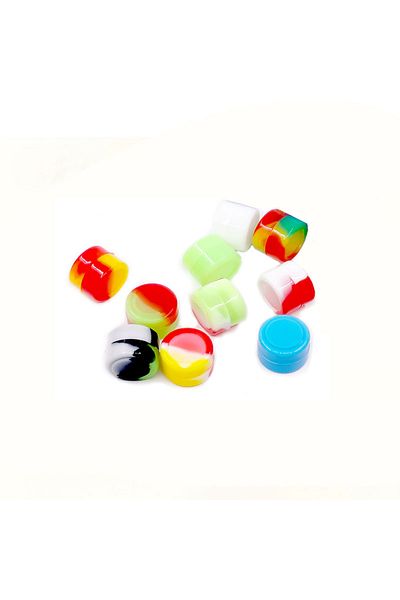 Choice 10pcs 10pcs 3ml Nonstick Silicone Container Non-stick Oil Wax Storage Box Silicone Jar Travel Face C
