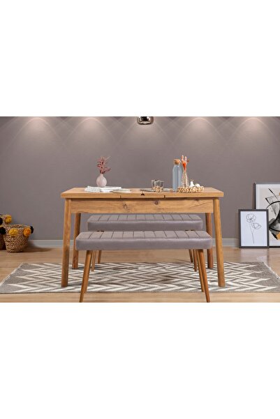 Vivense STORMİ MUTFAK MASA TAKIMI, ATLANTİK GRİ SOHO 0701, 120x75