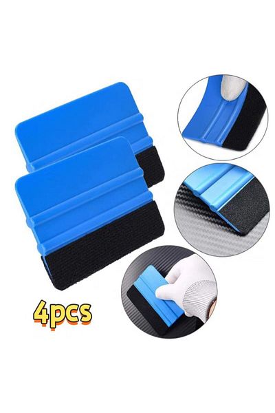 Choice 4pcs 1-4 Pcs Car Film Scraper Vinyl Wrap Film Card Squeegee Auto Foil Wrapping Suede Felt Scraper Ca