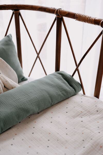 TBA COLLECTION Park Bed Muslin Duvet Cover Set (80X110 cm) |   Green Dots