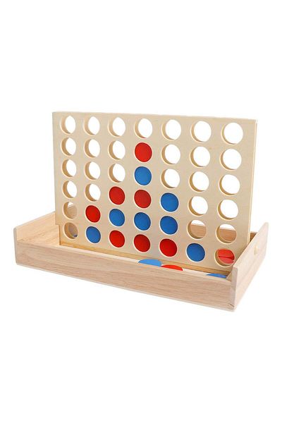 Choice White Wooden 4 Row Board Game 4 Connected Games For Travel Board Game Foldable Classic Family Fun To
