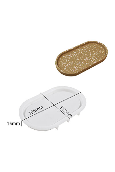 Choice قالب سيليكون أسمنتي على شكل صينية بيضاوية 04، لوحة عرض مجوهرات DIY، قالب جص خرساني، راتنج، كريستال