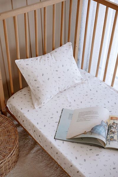 TBA COLLECTION Mother's Side Crib Elastic Sheet Set (55X95) |   Eucalyptus