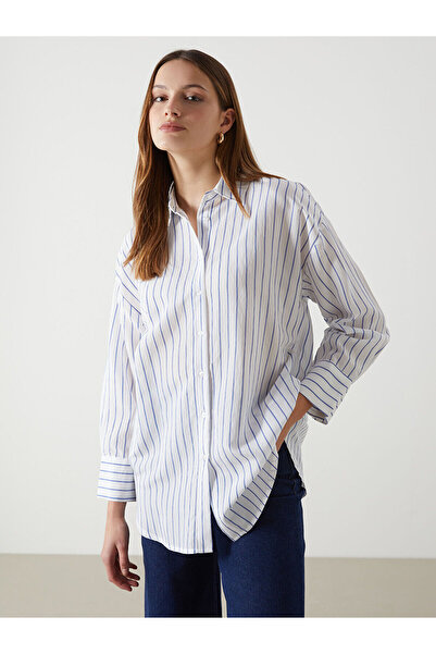 LC Waikiki Peak New Season Striped Oversize Women's Shirt Tunic