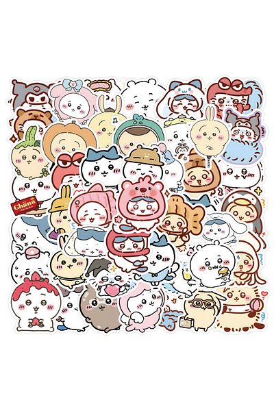 Choice 64pcs 64pcs Cute Chiikawa Stickers Cartoon Laptop Phone Snowboard Luggage Fridge Diy Decal Graffiti