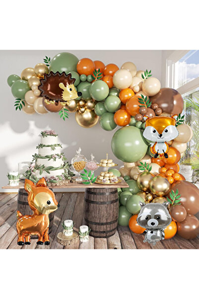 Choice مجموعة قوس بالونات حيوانات الغابة من طراز آخر، 148 قطعة، لون رمادي وأخ...