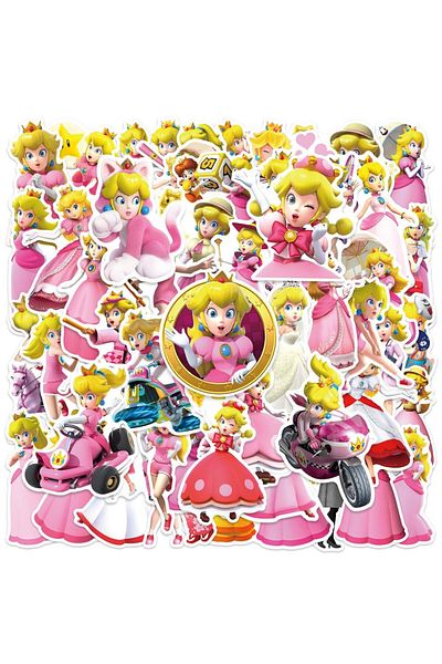 Choice 50pcs 50pcs Super Mario Princess Peach Stickers Anime Graffiti Kids Decals Toy Diy Phone Laptop Skat
