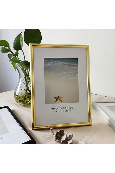 Choice 9X13cm 5inch Golden Frame Aluminum Small Photo Frame For Wall Hanging With Plexiglass 9X13 13X18cm M