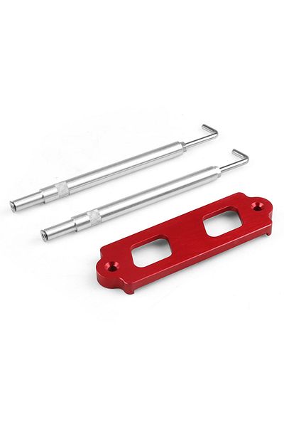 Choice Red Battery Tie Down Kit Hold Down Rod With Stainless Tray Hooks For Honda Civic / Crx S2000 For Acu