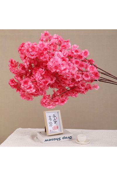 Choice 2pcs Rose Red Artificial Encrypted Cherry Blossom Branch Wedding Arch Decoration Indoor Setting Flow