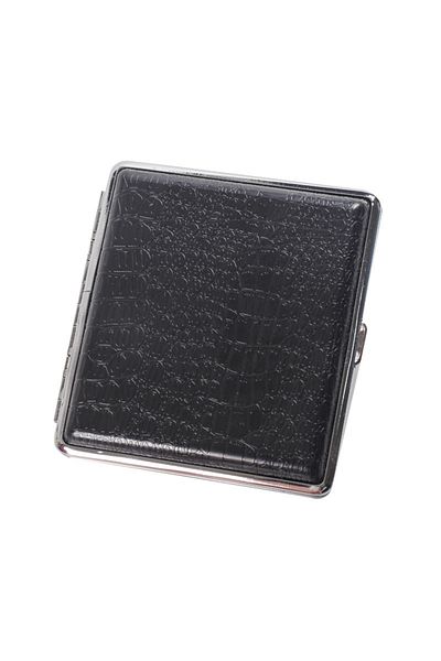Choice Black Pu Crocodile Patterned Cigarette Box For About 20 Cigarettes Moisture-proof Pressure Resistant