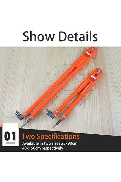 Ninth World 90cm S 45 Steel Circular Marking Scribe Wood Working Drawing Compass Industry Tool Multi-function Ci