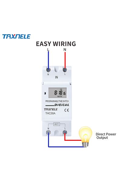 APNEU 30a 220v New Type Din Rail 2 Wire Weekly 7 Days Programmable Digital Time Switch Relay Timer Control