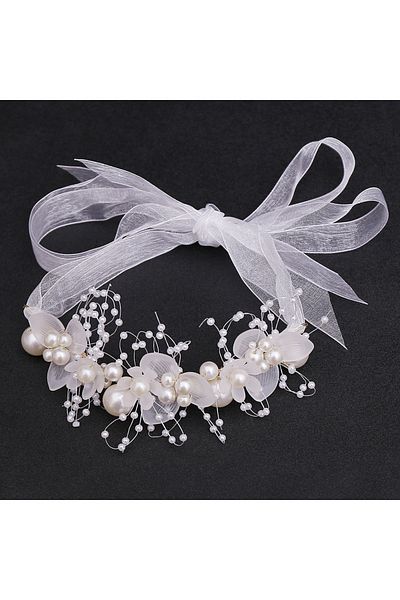 Choice S071-6 1pc Sweet Girl Pearl Hair Accessory Romantic Flower Wreath Children's Gift Girl Kawaii Jewelr