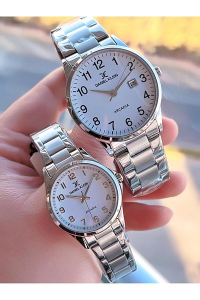 Daniel Klein Couple Couple Watch Steel Band 3 Atm Water Resistant Special Design Wristwatch Vs.Blkt.010