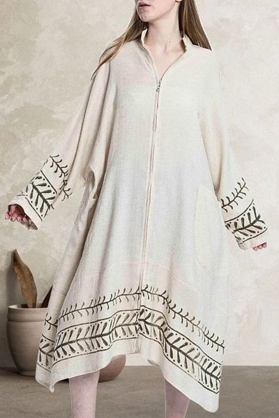 LALAY KHaki Gazel Caftan - Raw Design