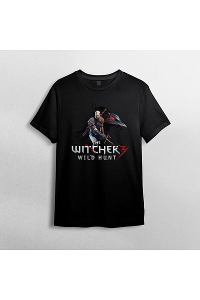 Pixxa The Witcher 3 Wild Hunt 100% βαμβακερό μπλουζάκι με λαιμόκοψη μοντέλο 9