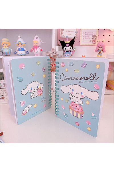 Choice 1 Sanrio Melody Kitty Cinnamoroll Kuromi Cartoon Kawaii Girl Portable Notebook A6 Diary Bobine De C.