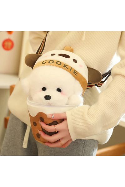 Choice Kawaii Plush Teacup dog Stuffed Little Puppy Doll In Bubble Tea Toy Small Dog Toys For Kids Baby ...