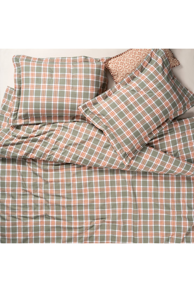 Zsa Zsa Zsu Vıseu Ekoseli Pamuk %100 Pamuk Flanel Nevresim Seti 240x220 Cm Or...