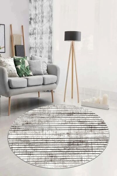 Hevia Home Στρογγυλό χαλάκι κουζίνας και αντιολισθητική βάση - Πλενόμενο χαλί