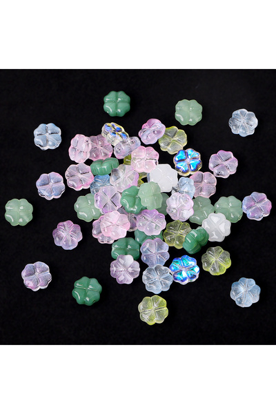 Choice 10x10mm 50pcs style1 20/50pcs/Lot 10mm Colored Four-leaf Clover Shape ...