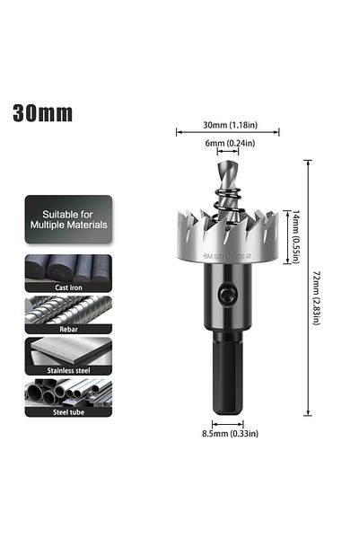 Choice 30mm Hss Drill Bit Hole Saw Cutter Bi-metal For Aluminum Iron Stainless Steel Diy Wood Cutter Hss Ho