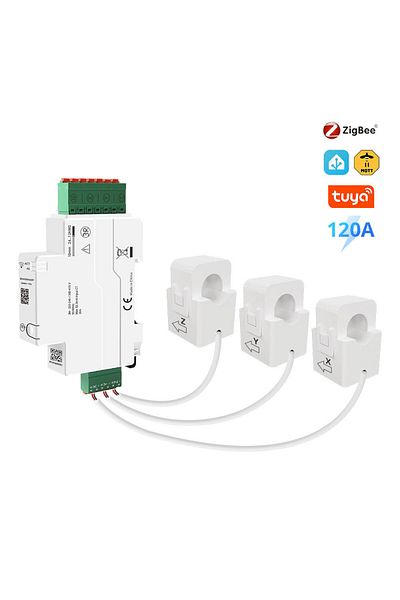 zemismart Zigbee 3 Phase 120a Zigbee Wifi Din-rail Energy Meter 3 Phase Power Monitor Work With Tuya