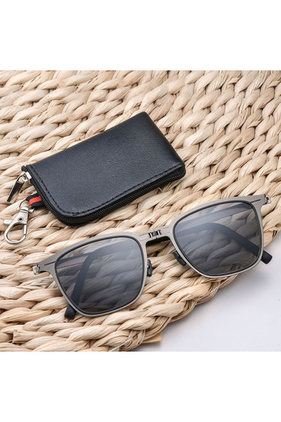 Choice نظارات شمسية محمولة رمادية داكنة جديدة خفيفة الوزن قابلة للطي من الفولاذ المقاوم للصدأ نظارات شمسية مستقطبة للصيد R