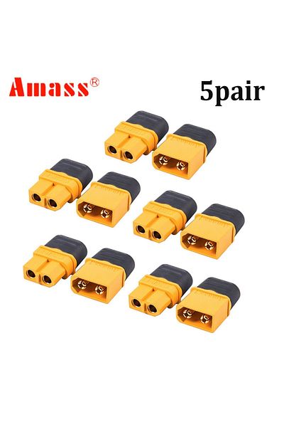 Choice 5pc Male 5pc Female 5pair Amass Xt60 Xt60h Plug Connector With Sheath Housing 5 Male 5 Female For R