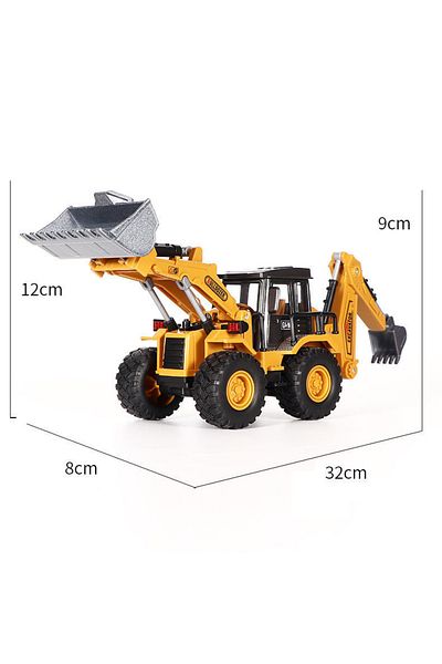 Choice 2 In 1 Diecast Excavator Tractor Cement Truck Car Bulldozer Crane Toy Model Wholesale Boy Gift Digge