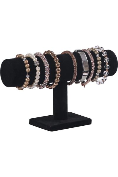 Choice حامل عرض مجوهرات من المخمل الأسود على شكل سلسلة شعر وقلادة وساعة وسوار...