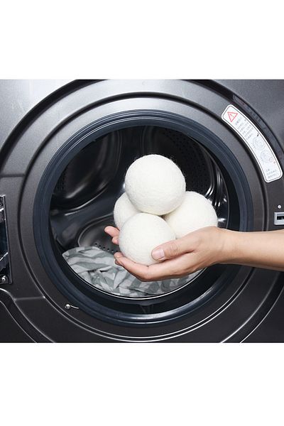 Choice 5 كرات تجفيف من الصوف الخالص باللون العاجي - قابلة لإعادة الاستخدام، مضادة للكهرباء الساكنة وتنعم الملابس، وتمنع الشعر اللزج - E